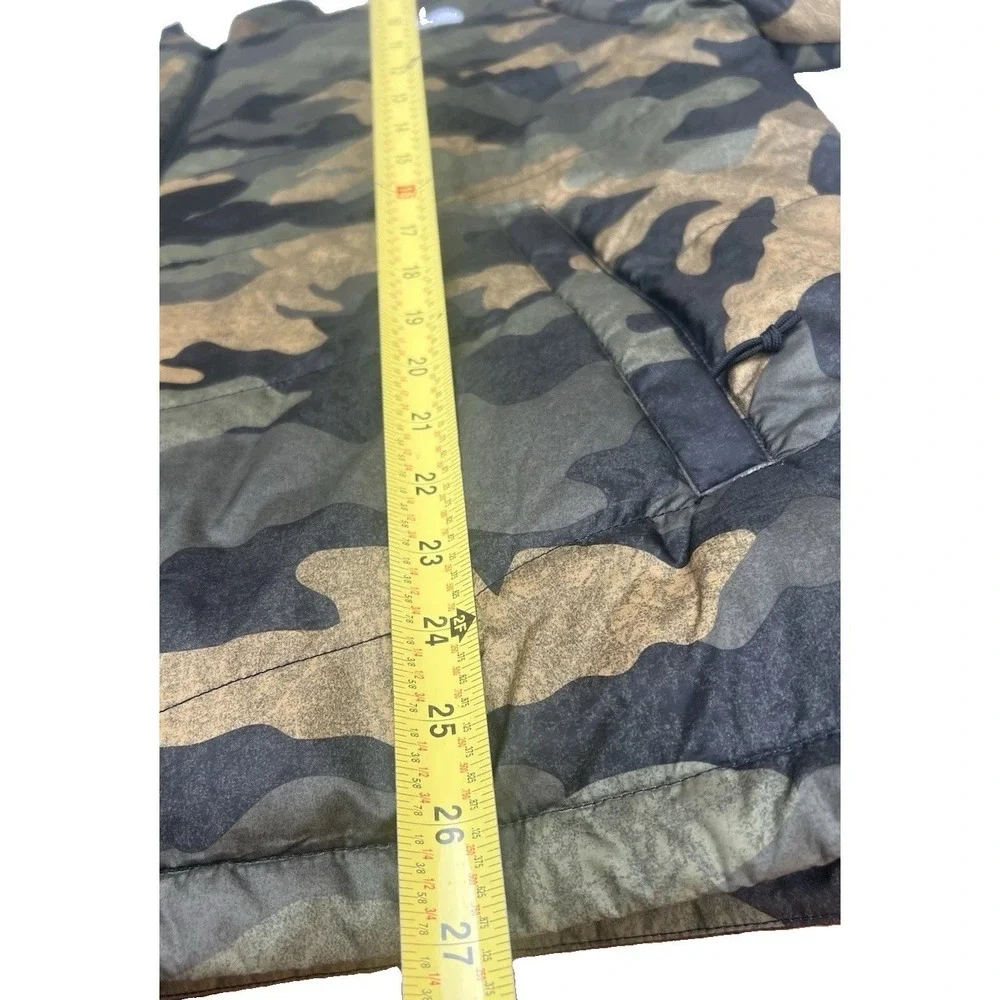 The North Face Mens XL Camo Puffer Jacket Insulated Full Zip Woodland Green